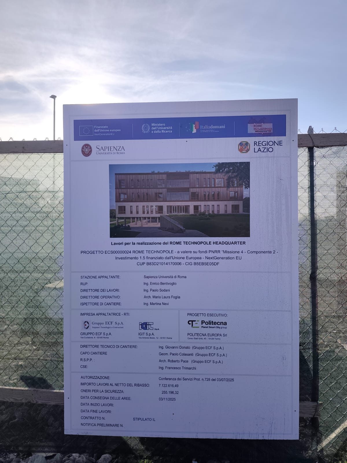 Posa della prima pietra del Rome Technopole