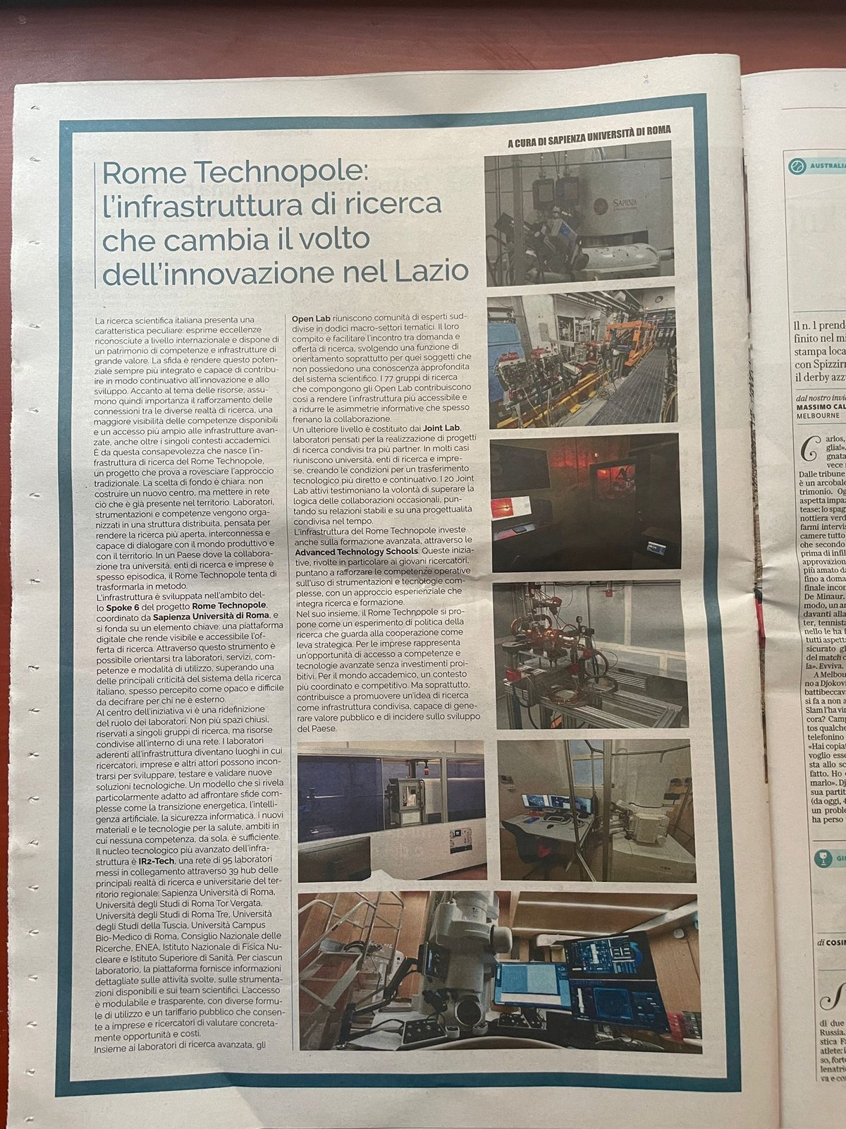 Le infrastrutture di ricerca del Rome Technopole sulla stampa