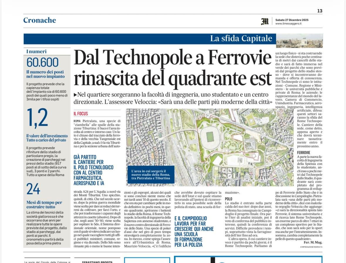 Il Rome Technopole sulla stampa