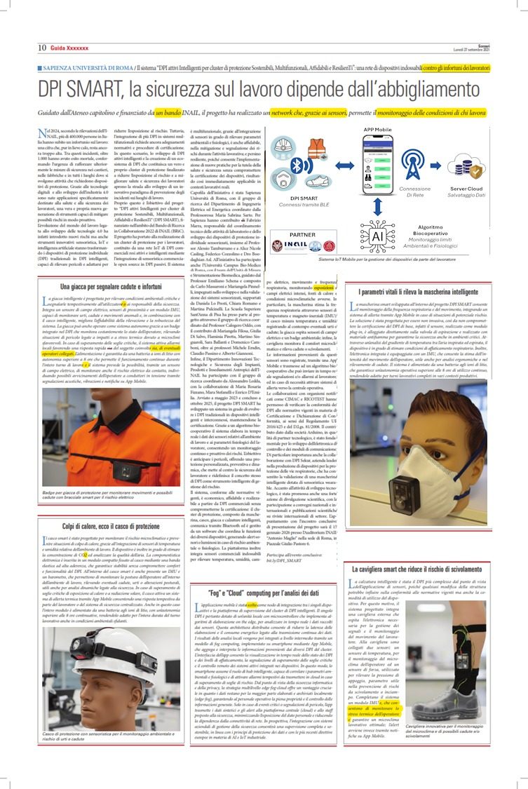 Il progetto INAIL DPI SMART sulla stampa